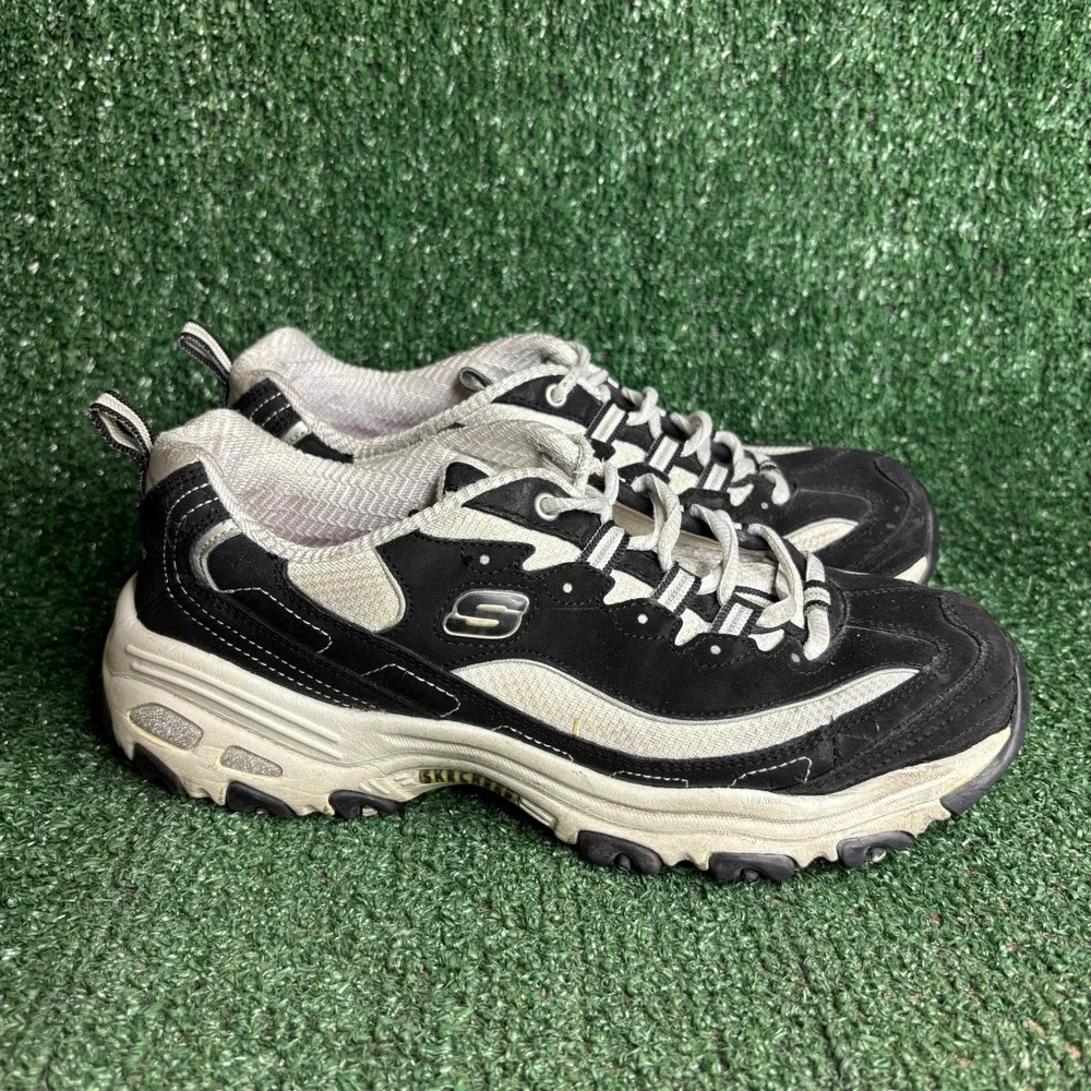 Skechers D Lites Biggest Fan Chunky Platform Athletic Sneaker Black Womens 8.5
